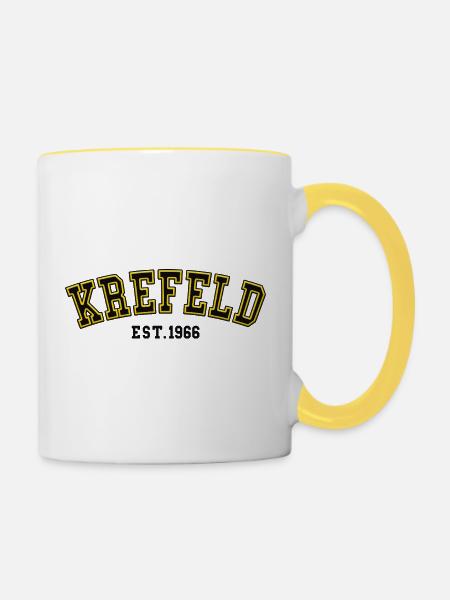 Krefeld gegründet 1966 - Tasse zweifarbig - Weiß/Gelb