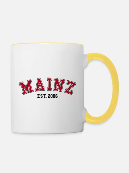 Mainz gegründet 2006 - Tasse zweifarbig - Weiß/Gelb