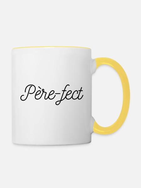 Vater-Fekt - Tasse zweifarbig - Weiß/Gelb