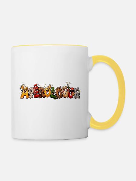Aperologe. Aperitif - Tasse zweifarbig - Weiß/Gelb