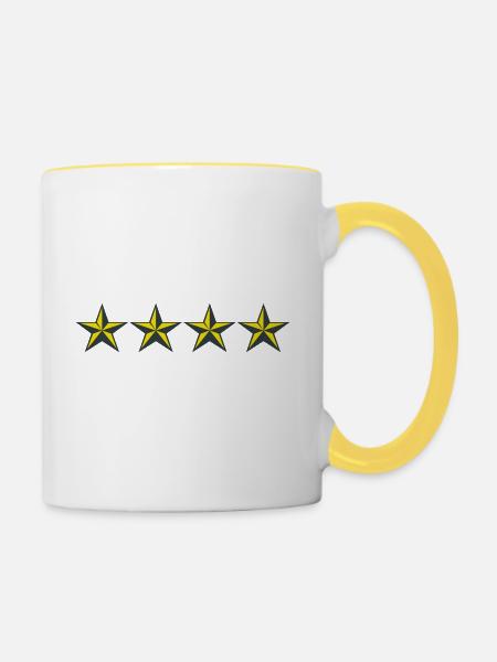 general - Tasse zweifarbig - Weiß/Gelb