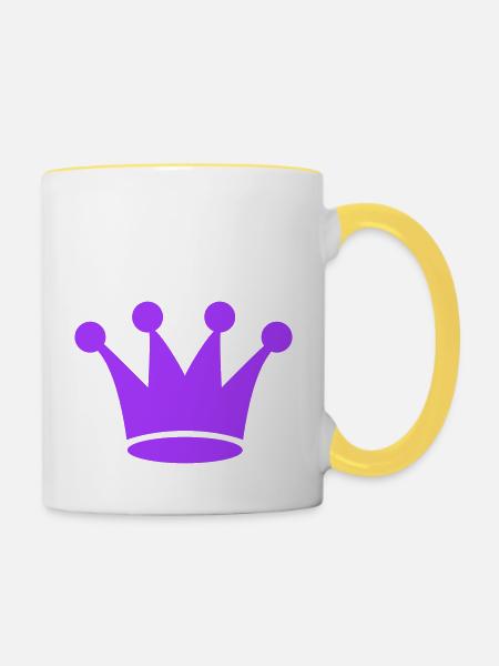krone - Tasse zweifarbig - Weiß/Gelb