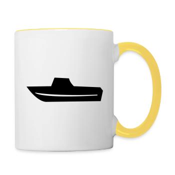 Motorboat Fishing boat Boat Captain - Contrasting Mug - white/yellow - Right