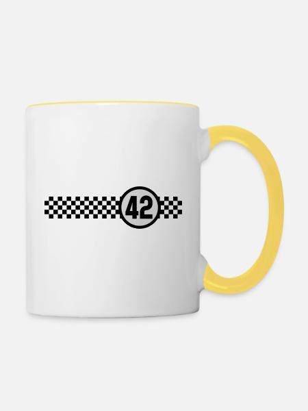 Racing 42 - Tasse zweifarbig - Weiß/Gelb