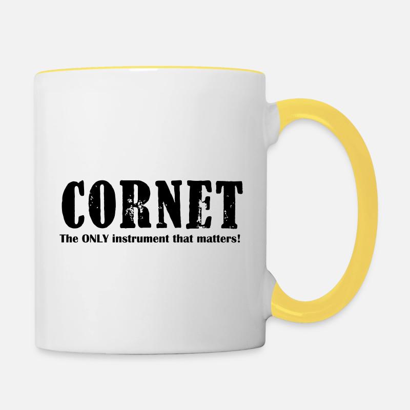 Cornet, The ONLY instrume - Contrasting Mug - white/yellow