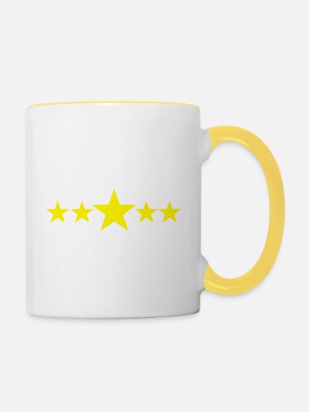 Sterne - stars - Tasse zweifarbig - Weiß/Gelb