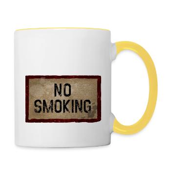 No Smoking - Tasse zweifarbig - Weiß/Gelb - Rechts