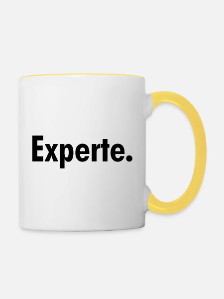 Experte - Tasse zweifarbig - Weiß/Gelb