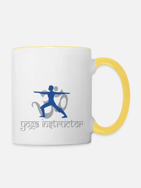 Yoga-Lehrer - Tasse zweifarbig - Weiß/Gelb