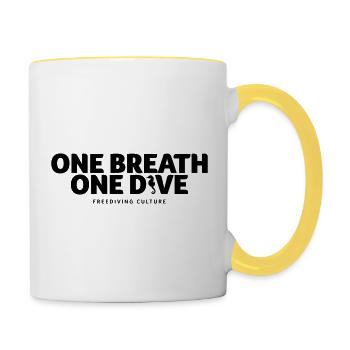 One Breath Freediving Culture - Tasse zweifarbig - Weiß/Gelb - Rechts