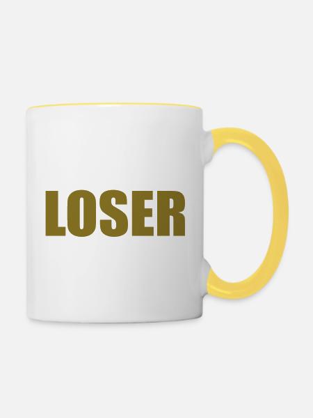 loser ocker - Tasse zweifarbig - Weiß/Gelb