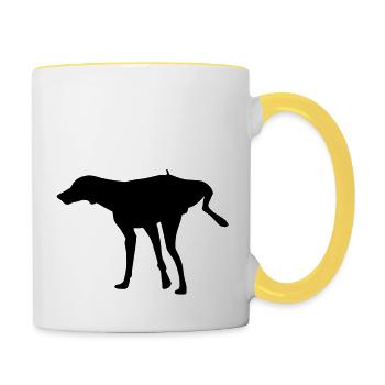 Stehpinkler - Tasse zweifarbig - Weiß/Gelb - Rechts