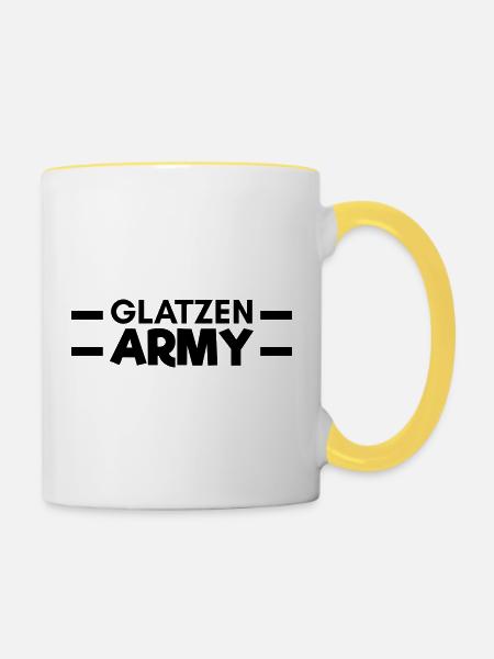 Glatzen Army - Tasse zweifarbig - Weiß/Gelb