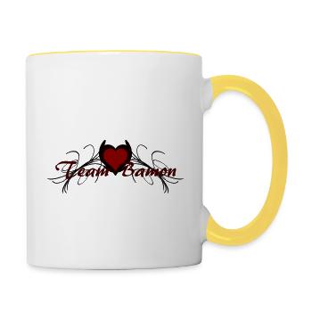 team bamon - Mug contrasté - blanc/jaune - Droite