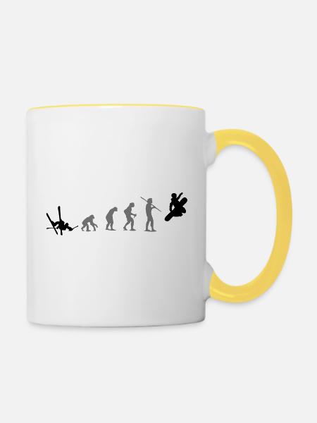 boarders evolution - Tasse zweifarbig - Weiß/Gelb