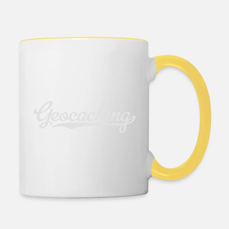 Geocaching - Mug contrasté - blanc/jaune