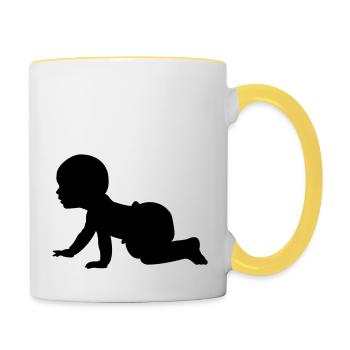Baby Shadow A - 1 color vector - Contrasting Mug - white/yellow - Right