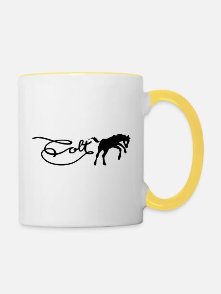 colt logo - Tasse zweifarbig - Weiß/Gelb
