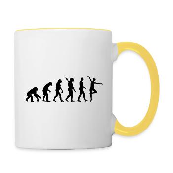 Ballett Ballerina - Tasse zweifarbig - Weiß/Gelb - Rechts