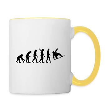 Evolution Snowboard - Tasse zweifarbig - Weiß/Gelb - Rechts