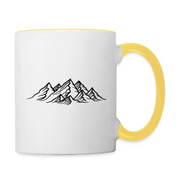 alps mountains huegel hiking urlaug vacation cycling h - Contrasting Mug - white/yellow - Right
