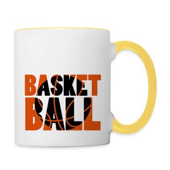 Basket Ball - Tasse zweifarbig - Weiß/Gelb - Rechts
