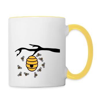 Beehive Branch - Contrasting Mug - white/yellow - Right