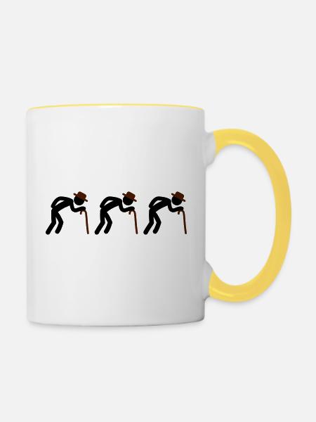 Old Man Team - Tasse zweifarbig - Weiß/Gelb