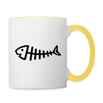 Poisson - Mug contrasté - blanc/jaune - Droite