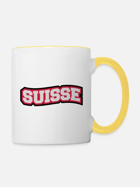 Suisse Design - Tasse zweifarbig - Weiß/Gelb
