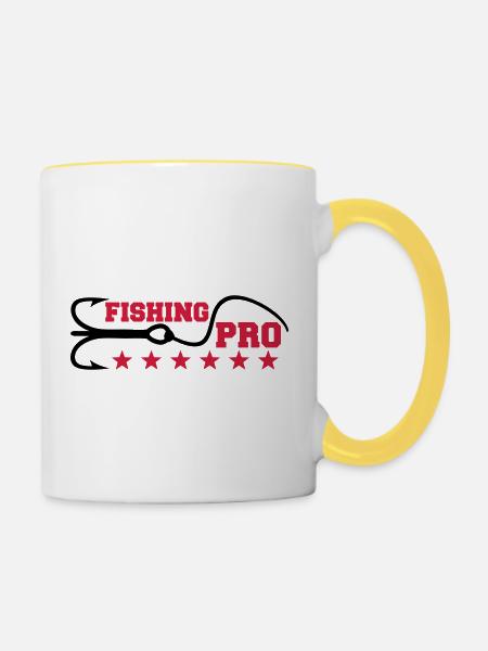 Fishing Pro - Tasse zweifarbig - Weiß/Gelb