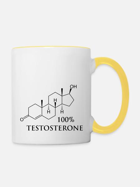 testosterone_100 - Tasse zweifarbig - Weiß/Gelb