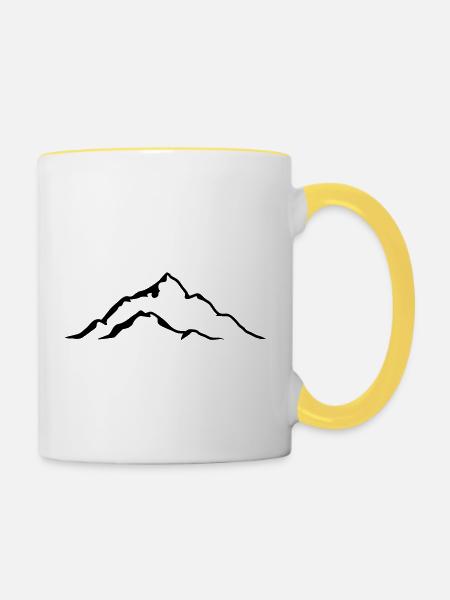 Mountain - Tasse zweifarbig - Weiß/Gelb