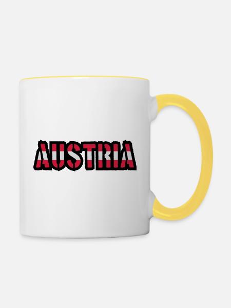 Austria Design - Tasse zweifarbig - Weiß/Gelb