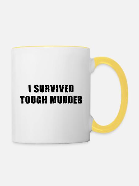 I survived Tough Mudder - Tasse zweifarbig - Weiß/Gelb