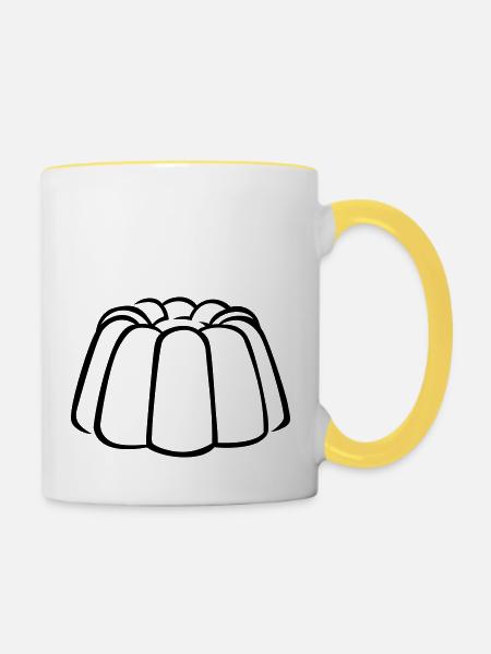 Pudding - Tasse zweifarbig - Weiß/Gelb