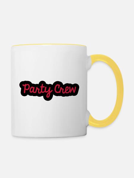 Party Crew - Tasse zweifarbig - Weiß/Gelb