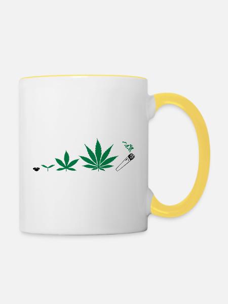 Cannabis development - Tasse zweifarbig - Weiß/Gelb