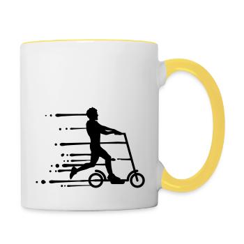 gouttes graffiti humide électroroller clipart elektr - Mug contrasté - blanc/jaune - Droite