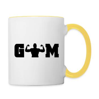 gym - Tasse zweifarbig - Weiß/Gelb - Rechts