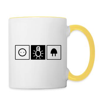 Elektriker Elektrotechnik - Tasse zweifarbig - Weiß/Gelb - Rechts