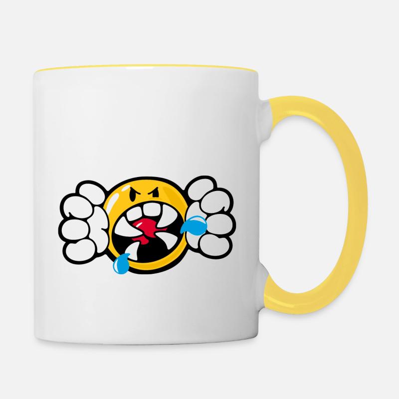 Smiley Anger Vicious - Mug contrasté - blanc/jaune