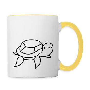 wasserschildkroete small - Contrasting Mug - white/yellow - Right
