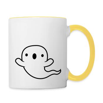 Haunting little ghost - Contrasting Mug - white/yellow - Right