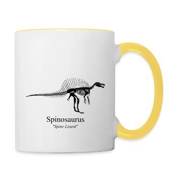 Spinosaurus schwarz - Tasse zweifarbig - Weiß/Gelb - Rechts