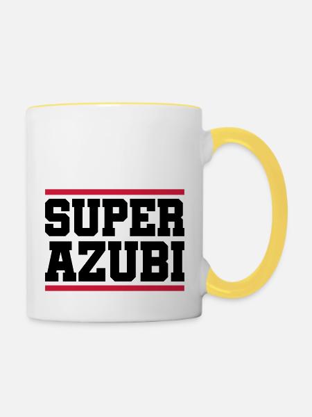 super azubi - Tasse zweifarbig - Weiß/Gelb