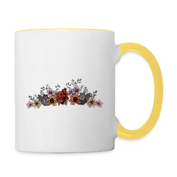 Flowers - Tasse zweifarbig - Weiß/Gelb - Rechts