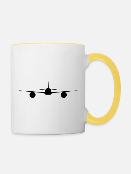 Airplane - Tasse zweifarbig - Weiß/Gelb