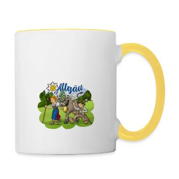 Allgäu - Tasse zweifarbig - Weiß/Gelb - Rechts