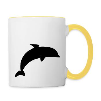 Dolphin - Tasse zweifarbig - Weiß/Gelb - Rechts